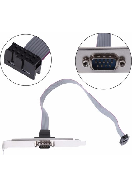 Seri 9 Pin Db9 RS232 Anakart Com Bağlantı Noktası Şerit Kablo Konnektör Braketi 27 cm Kablolar (Yurt Dışından)