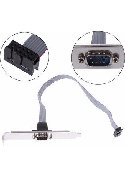 Seri 9 Pin Db9 RS232 Anakart Com Bağlantı Noktası Şerit Kablo Konnektör Braketi 27 cm Kablolar (Yurt Dışından) fiyatları