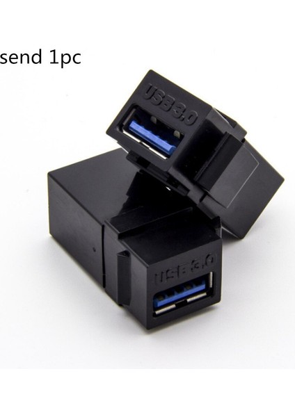 Adet USB 3.0 Keystone Jack Ekler USB Adaptörleri Kablosu Ara Çoğaltıcı Dişi Dişi Konnektör Uzatma Siyah (Yurt Dışından)