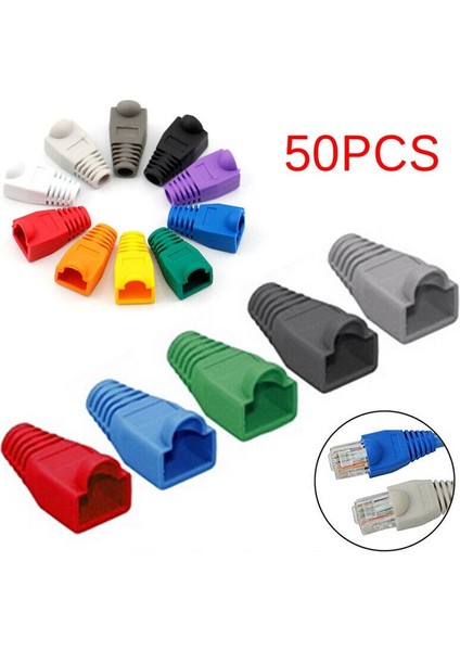 Sıcak Satış 50 Adet Modüler RJ45 Ağ Kablosu Konektörü Fiş Kapağı Kapağı Kristal Kafa Koruyucu Kılıf Ağ Fişi Soket Önyükleme Kapağı (Yurt Dışından)
