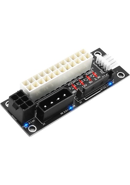 4'ü 1 Arada Molex 4pin/sata/atx 6pin/4pin Çift Psu Çoklu Besleme Adaptörü Senkron Kart Led'li 2psu Ekleyin (Yurt Dışından)