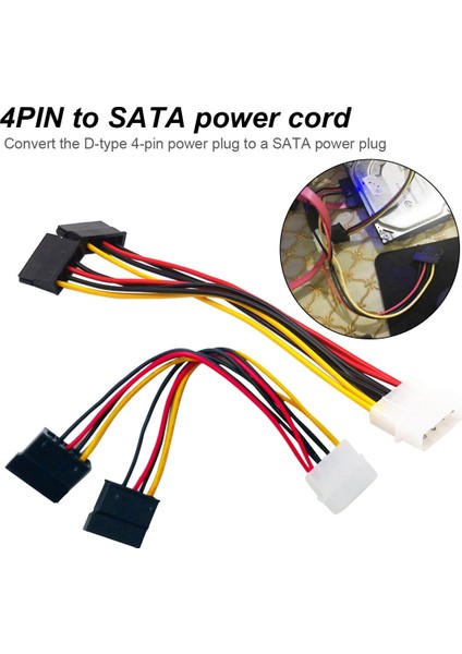 Kablo Adaptörü 1 Kadın 2 Kadın 18CM Usb2.0 4pin Ide Seri Ata Sata HDD Y Splitter Sabit Disk Güç Kablosu Cabo (Yurt Dışından)