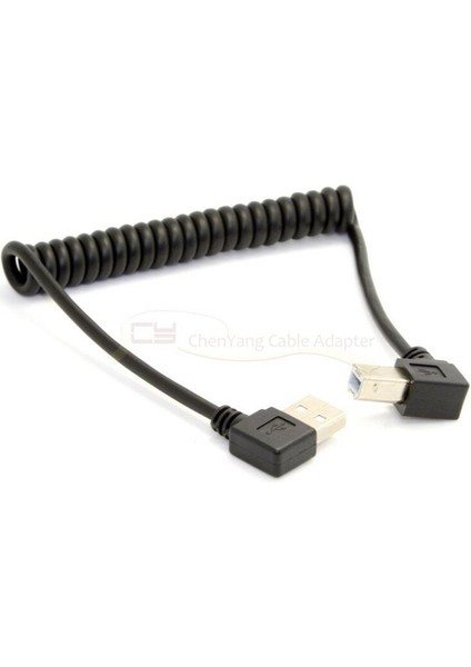 USB Kablosu Sağ Açılı USB 2.0 A Erkek - B Açılı Erkek 90 Derece Streç Kablo Yazıcı Tarayıcı ve Sabit Disk Için 50 Cm/0.5 M (Yurt Dışından)