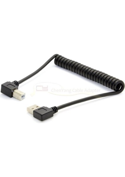 USB Kablosu Sağ Açılı USB 2.0 A Erkek - B Açılı Erkek 90 Derece Streç Kablo Yazıcı Tarayıcı ve Sabit Disk Için 50 Cm/0.5 M (Yurt Dışından)