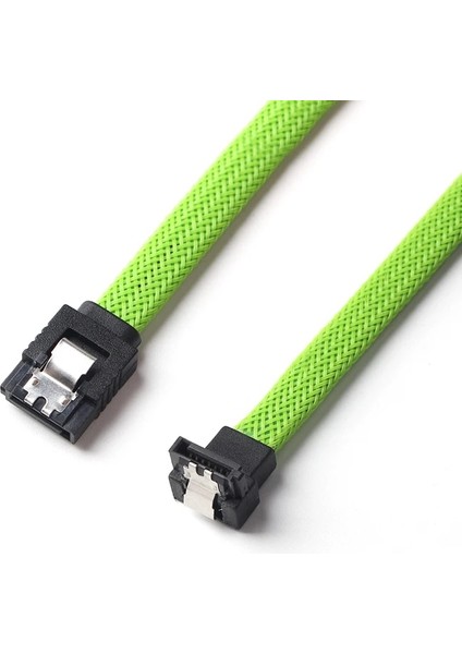Ult-En Iyi 50CM Sata 3.0 Iıı Sata3 7pin Kablo Sağ Açı 6 Gb/s SSD HDD Sabit Disk Veri Kabloları Yeşil Renkli Naylon Kollu (Yurt Dışından)