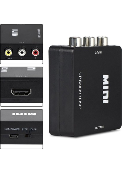 Taşınabilir Boyut Siyah Rca Av HDMI Uyumlu Dönüştürücü/adaptör Gamecube Nintendo Sega Genes Nes Snes N64 Için Uygun (Yurt Dışından) fırsatları