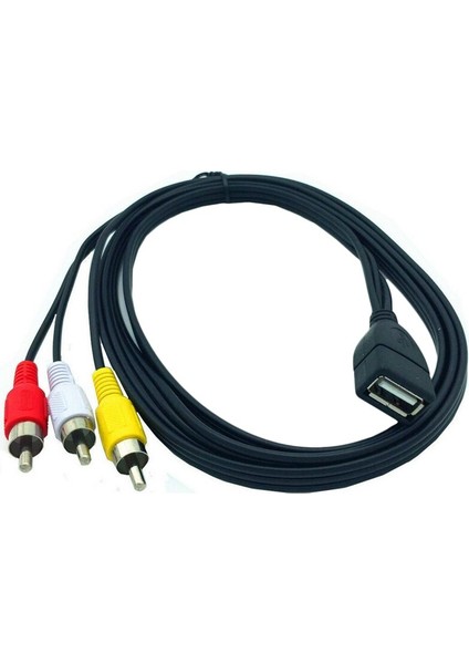 5 Feet/1.5 M USB Dişi 3 Rca Erkek Ses Dönüştürücü Video Av A/v Kablosu Kamera Adaptörü USB Rca Kablosu Av Bağlantı Noktası Tv Kutusu (Yurt Dışından)