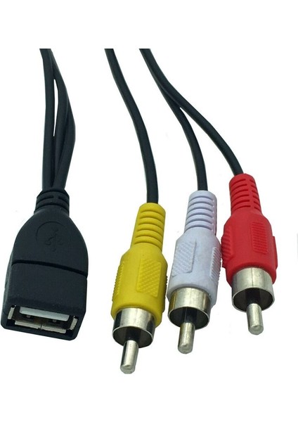 5 Feet/1.5 M USB Dişi 3 Rca Erkek Ses Dönüştürücü Video Av A/v Kablosu Kamera Adaptörü USB Rca Kablosu Av Bağlantı Noktası Tv Kutusu (Yurt Dışından)