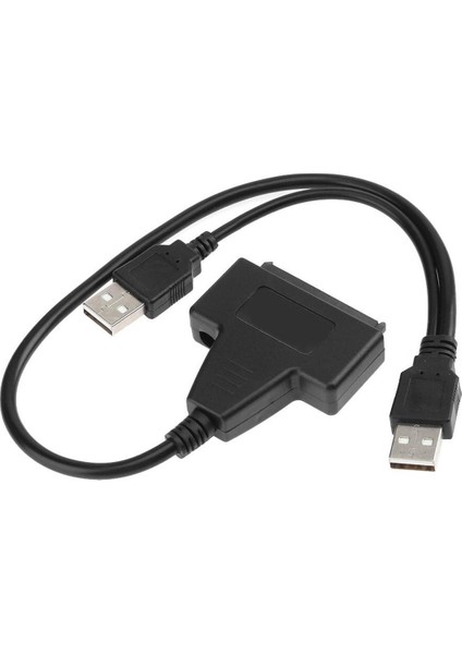 Sata Çift Usb3.0 2.0 Powered Sata 22 Pin Sabit Disk USB 3.0 Kablosu Harici 2.5 Inç Sata HDD SSD Için Yüksek Hızlı Adaptör Kablosu (Yurt Dışından)