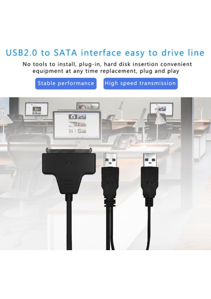 Sata Çift Usb3.0 2.0 Powered Sata 22 Pin Sabit Disk USB 3.0 Kablosu Harici 2.5 Inç Sata HDD SSD Için Yüksek Hızlı Adaptör Kablosu (Yurt Dışından)