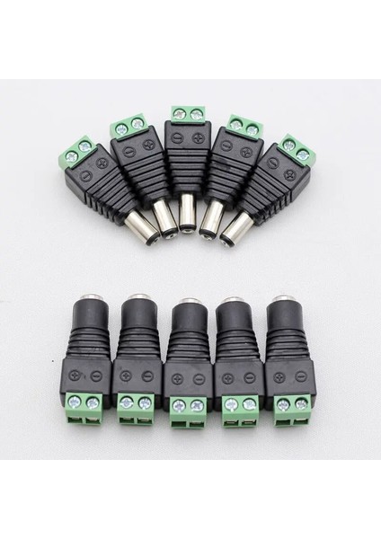 5 Adet Dişi 2.1X5.5MM+12V 5 Adet Erkek Dc Priz Adaptör Jak Konnektörü Cctv Pv Için (Yurt Dışından) fırsatları