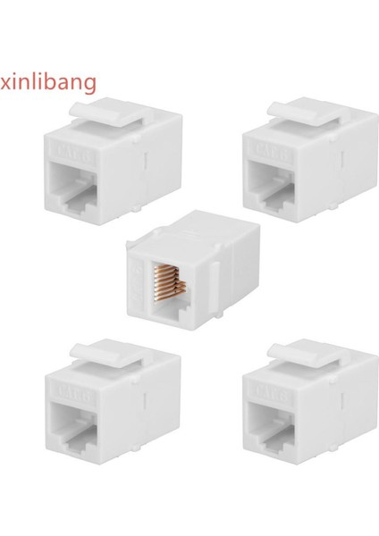 5-Pack Cat6 RJ45 Keystone Jack Dişi Bağlayıcı Ekleme Snap-In Konnektör Soketi Adaptör Bağlantı Noktası Duvar Plakası Çıkış Paneli (Yurt Dışından)