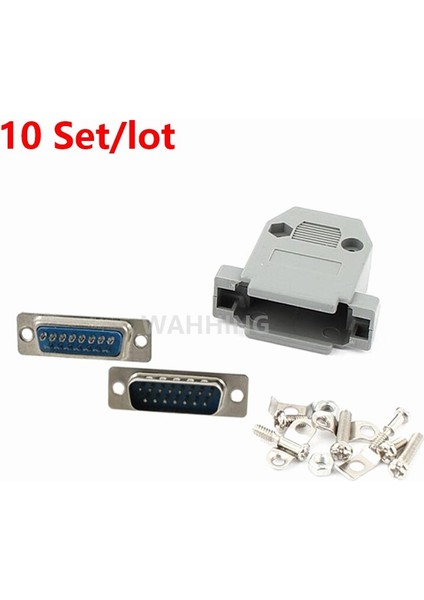 10 Adet DB15 Vag Seri Port Konektörü 15PIN Erkek Soket Fiş Konnektörü D-Sub 15 Pin Bakır Adaptör Plastik Kasa ile Dıy HY1251 (Yurt Dışından)