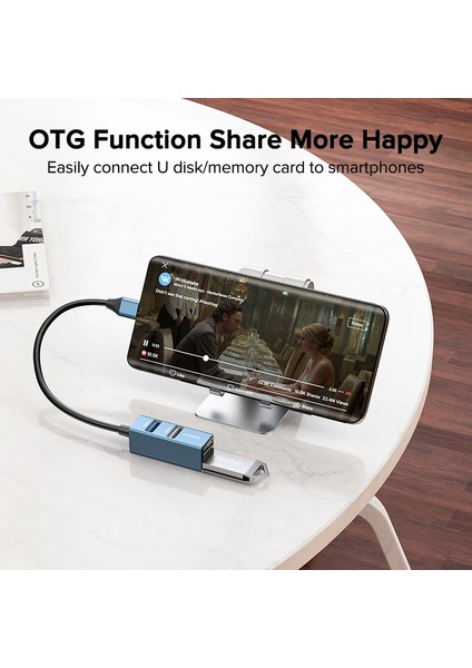 Qoovı USB C Hub 4 Port USB Tip C - USB 3.0 Hub Splitter Macbook Pro iPad Yüzey Samsung S21 Xiaomi Için Usb-C Adaptör Dock (Yurt Dışından)