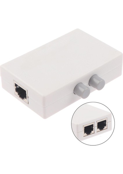 Mini 2 Port RJ45 Rj-45 Ağ Anahtarı Ethernet Ağ Kutusu Switcher Çift 2 Yollu Bağlantı Noktası Manuel Paylaşım Anahtarı Adaptörü Hub (Yurt Dışından)