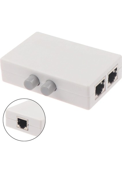 Mini 2 Port RJ45 Rj-45 Ağ Anahtarı Ethernet Ağ Kutusu Switcher Çift 2 Yollu Bağlantı Noktası Manuel Paylaşım Anahtarı Adaptörü Hub (Yurt Dışından)