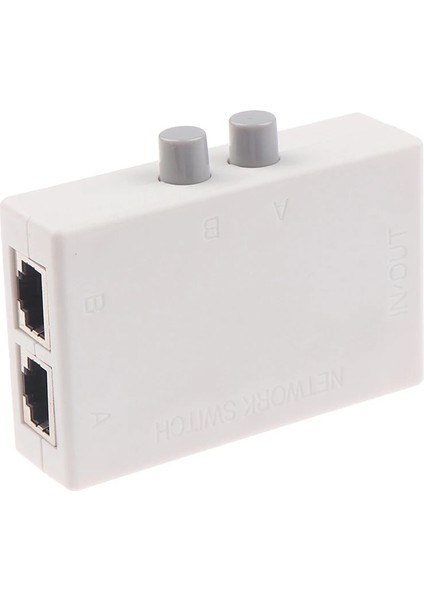 Mini 2 Port RJ45 Rj-45 Ağ Anahtarı Ethernet Ağ Kutusu Switcher Çift 2 Yollu Bağlantı Noktası Manuel Paylaşım Anahtarı Adaptörü Hub (Yurt Dışından)