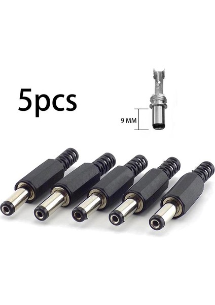 5 Adet 2.1*5.5 mm Dc Erkek Konnektörler Güç Jakı Fiş Adaptörü Güvenlik Kamerası Güvenlik Sistemi Uzunluğu 9mm Dıy Cctv Aksesuarları (Yurt Dışından) fiyatları