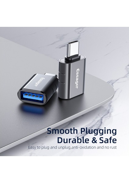 Essager USB Tip C Otg Adaptörü USB 3.0 USB C Erkek Dönüştürücü Samsung S20 Xiaomi Mi 9 10 Usb-C Dişi Konnektör Tslm1 (Yurt Dışından)
