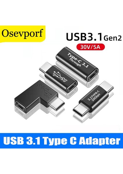 USB 3.1 Tip C Adaptör Dirsek Dönüştürücü USB C Şarj Veri Sync Uzatma Usbc Dişi Pc Dizüstü Tablet Için Erkek Typec Konnektör (Yurt Dışından)