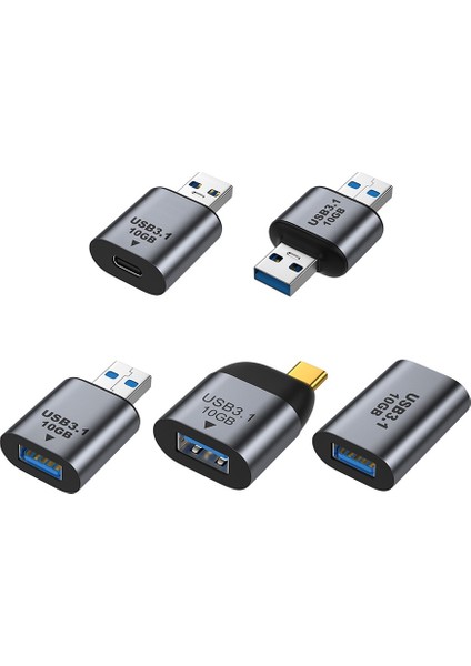 USB Tip C 3.1 - USB 3.1 Adaptör Erkek Dişi Dönüştürücü Usb3.1 Gen 2 Şarj Verileri Yüksek Hızlı Aktarım Konektörü 10 Gbps (Yurt Dışından)