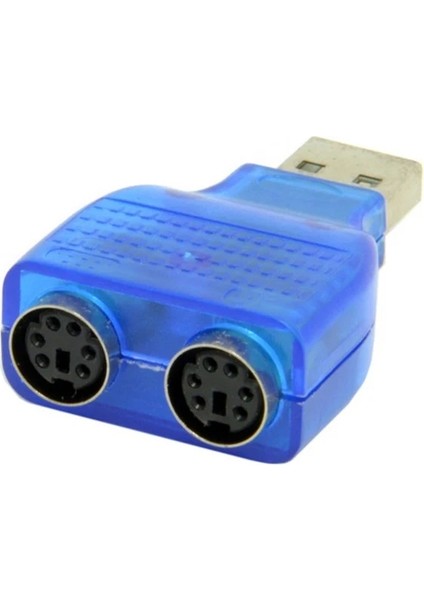 Oullx USB Erkek Çift Ps2 Dişi Kablo Adaptörü Dönüştürücü USB Iki Ps2 Klavye Fare Için Kullanın (Yurt Dışından)