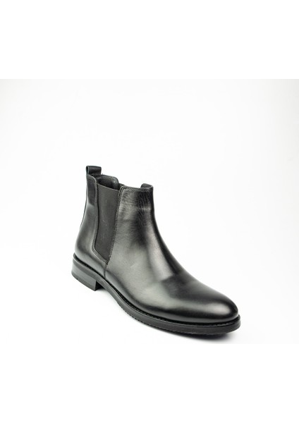 9963 Siyah Deri Erkek Klasik Bot