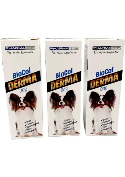 3 Kutu Derma Biocol Köpek Tüy Sağlığı Için Vitamin Takviyesi 50 ml