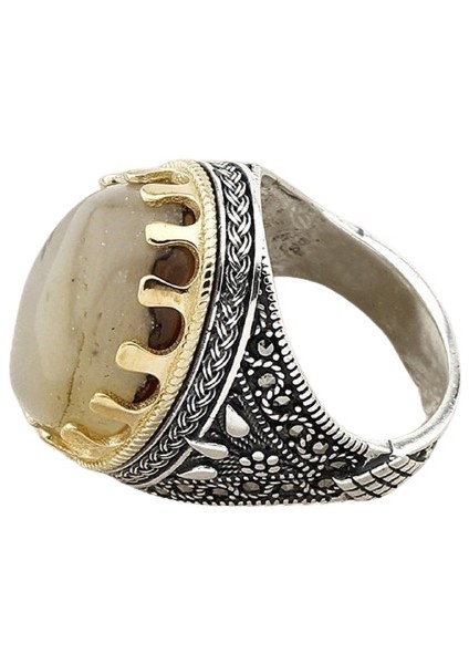 Erkek Yüzük Gümüş 925 Yemen Akik Taşlı modelleri