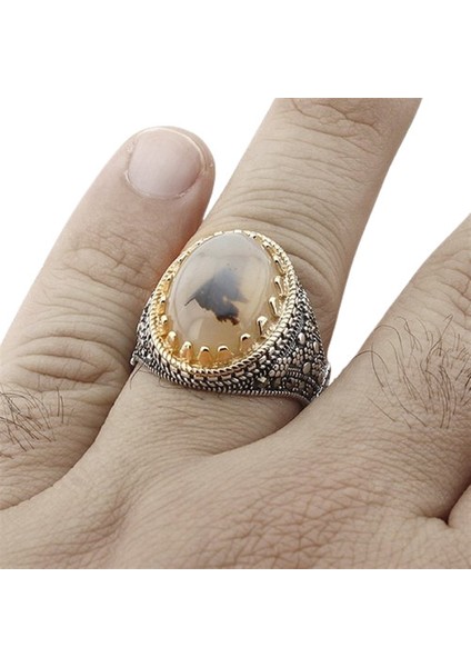 Erkek Yüzük Gümüş 925 Yemen Akik Taşlı fiyatları