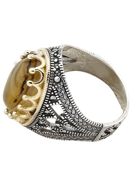 Erkek Yüzük Gümüş 925 Yemen Akik Taşlı modelleri