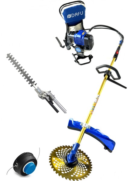 Turbo Motorlu Sırt Tırpan Çit Budama Lükstrüm Makinesi Seti Çim Ot Biçme Aparatlı