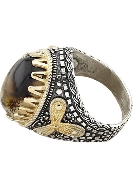 Erkek Yüzük Gümüş 925 Yemen Akik Taşlı modelleri