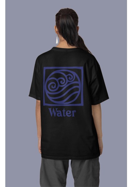 Unisex The Last Airbender Baskılı T-Shirt Avatar Su Krallığı Sırt Baskılı T-Shirt modelleri