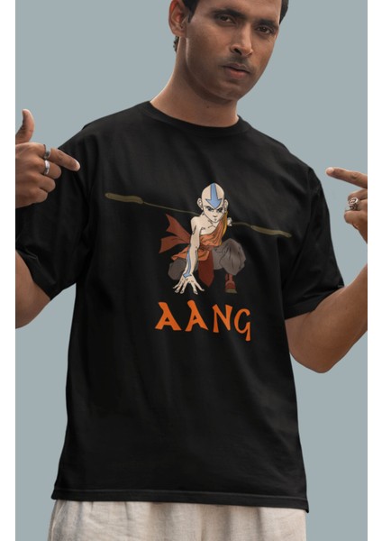 Avatar Sopalı Aang Baskılı T-Shirt Unisex Avatar The Last Airbender Baskılı T-Shirt fiyatları