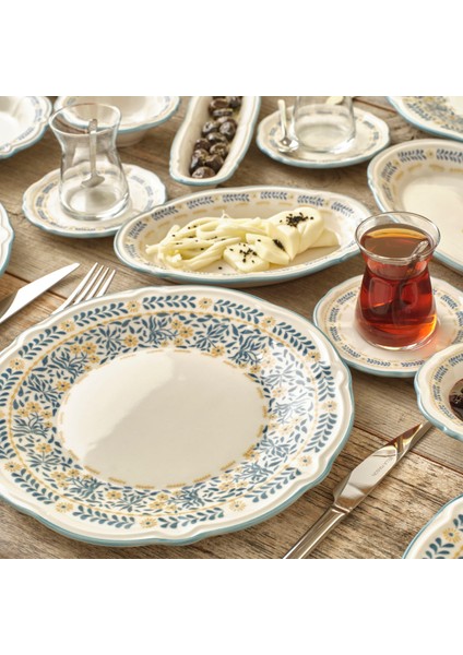 Bella Maison Liana Stoneware 26 Parça 6 Kişilik Kahvaltı Takımı Mavi