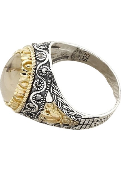 Erkek Yüzük Gümüş 925 Yemen Akik Taşlı modelleri