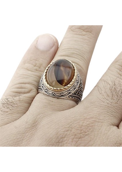 Erkek Yüzük Gümüş 925 Yemen Akik Taşlı fiyatları