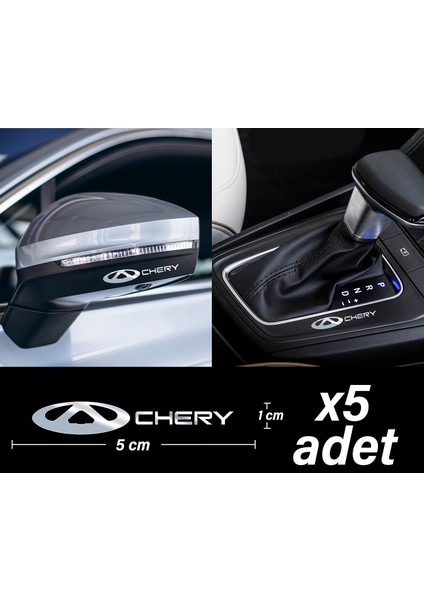 Chery Uyumlu Metal Sticker 5 Adet Oto Aksesuar Oto Sticker Çıkartma Araba