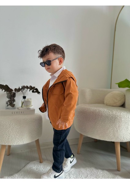 Trençkotlu Kapüşonlu 3'lü Erkek Çocuk Kotlu Takım - Tarçın fırsatları