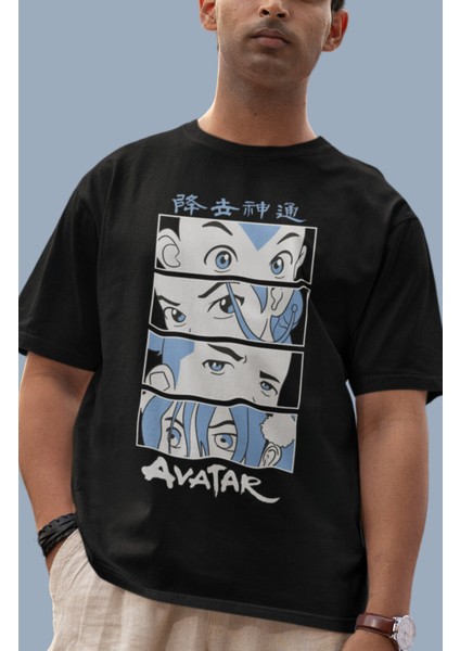 Avatar Aang Katara Sokka Beifong Baskılı T-Shirt Unisex Avatar Dizi Karakterleri Baskılı T-Shirt