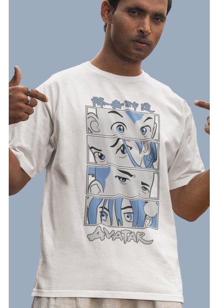 Avatar Aang Katara Sokka Beifong Baskılı T-Shirt Unisex Avatar Dizi Karakterleri Baskılı T-Shirt