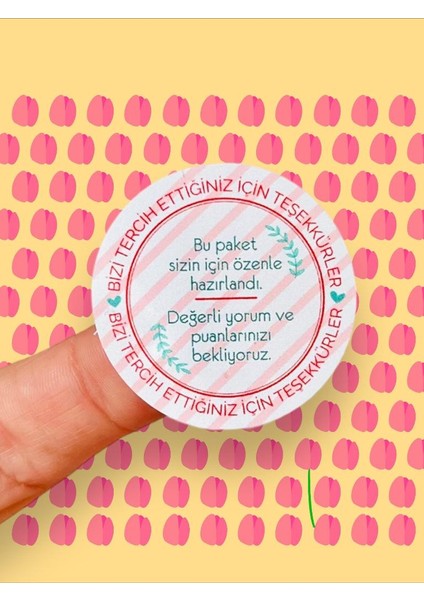 Tuğset Etiket Bizi Tercih Ettiğiniz Için Teşekkürler Sticker Etiket 4 cm 35 Adet -T929