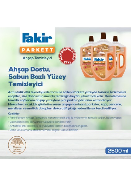 Parkett Nano Teknolojili Ahşap Temizleyici 2.5l x 2 Adet