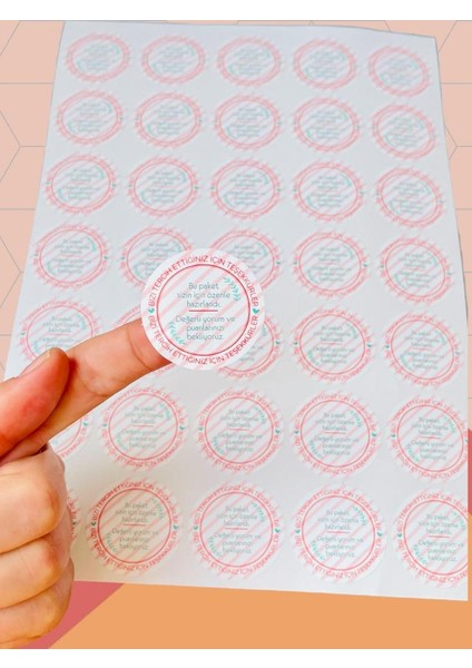 Teşekkür Not Kartı - Sticker Etiket Set - Paketleme Malzemeleri (15 Kart + 15 STICKER)-T930 fırsatları