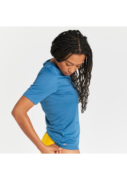 Olaian Kadın Standart Kalıp Kısa Kollu UV Korumalı Tişört - Mavi fiyatları