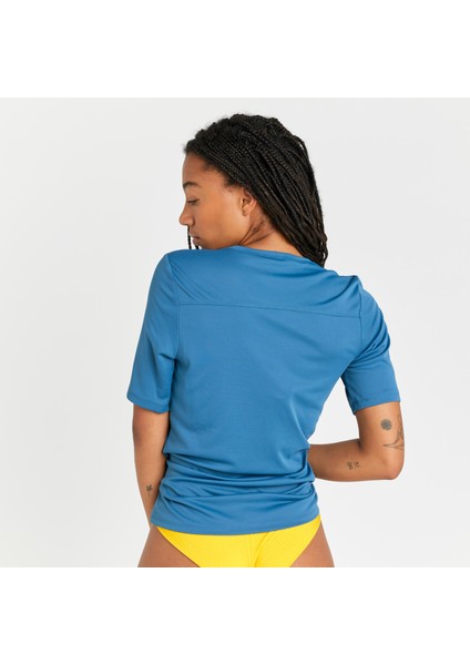 Olaian Kadın Standart Kalıp Kısa Kollu UV Korumalı Tişört - Mavi modelleri