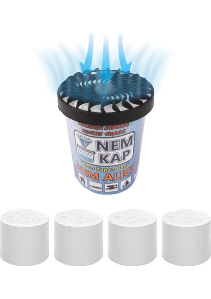 Nem Alıcılı ve Rutubet Giderici Aparat 200G, 4'lü Yedek Tablet