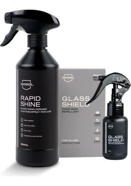 Rapidshine Hızlı Detay Spreyi ve Glasshield Nano Yağmur Kaydırıcı Sprey Seti-Avantajlı Paket