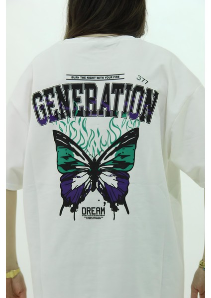 Oversize Ön Arka Baskılı Generation T-Shirt